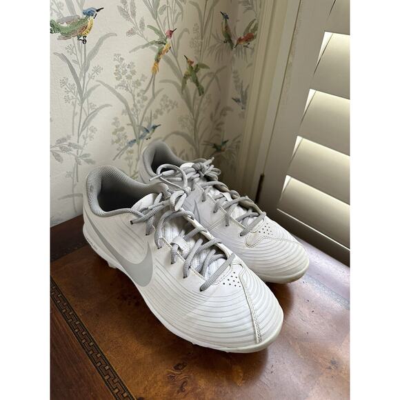 Nike Lunar Hyperdiamond 3 Pro Softball Cleats w/ Pitchers Tuff Toe White Sz 10 - Picture 1 of 7